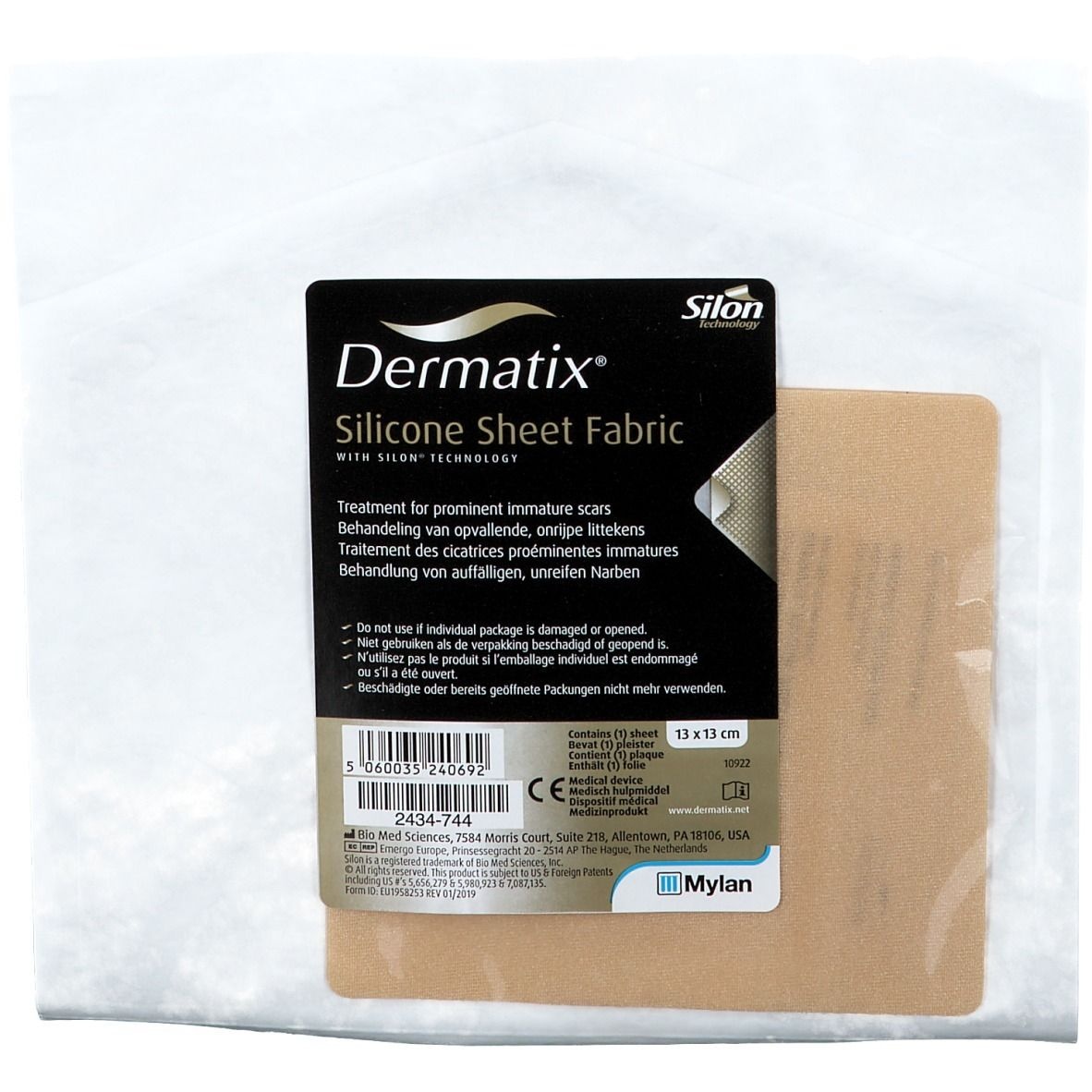 Dermatix Silicone Sheet Fabric 13x13cm 1 pc(s) pansement(s)