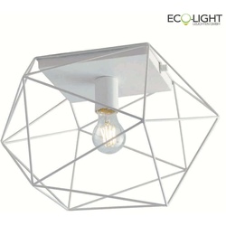 ECO-Light Deckenleuchte ABRAXAS, 1-flammig, 1*E27, max. 60W, IP20, aus Metall, in mattweiss ECO-I-ABRAXAS-PL1-BCO