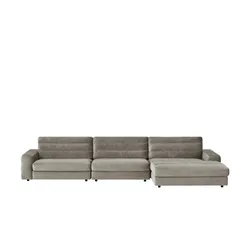 pop Ecksofa Samt  Scarlatti , grau , Maße (cm): B: 416 H: 83 T: 205