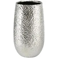 Boltze Vase Lajos Silber, 31 cm, Blumentopf, Metallic-Optik, 5339500