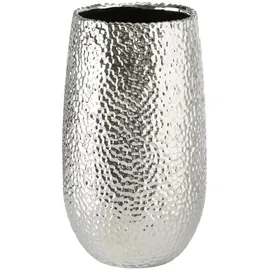 Boltze Vase Lajos Silber, 31 cm, Blumentopf, Metallic-Optik, 5339500