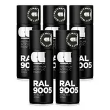 COSMOS LAC Sprühlack Sprühdose - 400ml - Sprühfarbe für den DIY-Bereich, geeignet für alle Oberflächen - Lackspray (5, RAL 9005 - schwarz matt)