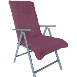 Frottee Schonbezug für Gartenstuhl NYVISpa 60x130 cm - Hygiene Auflage für Hochlehner Gartenstühle Farbe:Lila