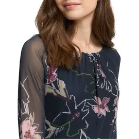 Tom Tailor Midi-Meshkleid Blau Big Flower 36