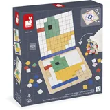 Janod - Symmetrie & Codierung - 4 Spielmodi - 12 Modelle zum Nachbauen - Ideal für die Vorbereitung auf den Kindergarten und die Grundschule - Lernspielzeug für Kinder - Ab 5 Jahre