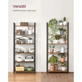 VASAGLE Bücherregal 80 x 30 x 186 cm Braun-Schwarz