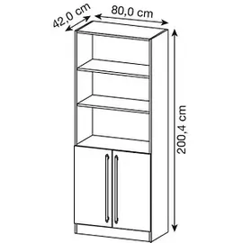 Hammerbacher V7700 Aktenschrank 80 x 42 x 200,4 cm nussbaum