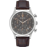 BULOVA Herren Analog Quarz Uhr mit Leder Armband 96B356