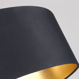 LINDBY LED Deckenlampe Coleen Modern in Schwarz aus Textil 1-flammig Wohnzimmerleuchte