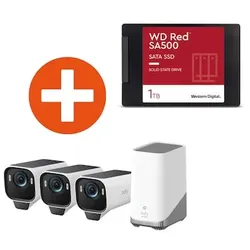 eufyCam S3 Pro 3-Kameras + HomeBase 3 Set + WD Red 1TB SSD