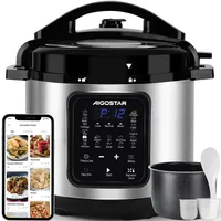 Aigostar Schnellkochtopf 6l, 18-in-1 Multikocher, Warmhalte, Antihaftbeschichteter, Einfache Reinigung, 1000 W Pressure Cooker, Rice Cooker, Slow Cooker, Dampfgarer, Joghurtbereiter und Speisewärmer