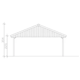 SKANHOLZ Doppel-Carport Wallgau 6,20 x 5,00 m grau mit roten Schindeln