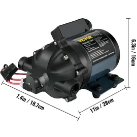 Vevor Abwaschpumpe 12 V DC 7 GPM 60 PSI max. 3 m Hebebühne mit EPDM-Ventil und Universal-Salzwassersieb