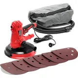 Wiltec Wiltec, Schleifmaschine + Poliermaschine, Trockenbauschleifer 1280W 215mm Schleifteller, Wand- und Deckenschleifer (Trockenschleifer, 1280 W,