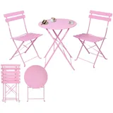 Albatros Bistroset 3-teilig Rosa Metall 2-Sitzer, Balkonmöbel Set oder Gartenmöbel