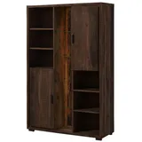Massivmoebel24 BARK Schrank 118x40x180 dunkelbraun