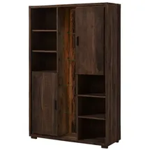 Massivmoebel24 BARK Schrank 118x40x180 dunkelbraun