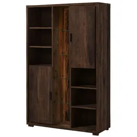 Massivmoebel24 BARK Schrank 118x40x180 dunkelbraun