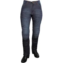 Motorradhose ROLEFF "Aramid Damen-Motorradjeans" Gr. 40, blau (jeansblau, ro185), Hosen, 40, N-Gr, Obermaterial: 100% Baumwolle. Innenfutter: 100% Aramid, mit Knie- und Hüftpolsterung