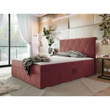 Mirjan24 Boxspringbett Simoti, Doppelbett mit zwei Bettkästen für die Bettwäsche, Hauptmatratze, Topper und Kopfteil (Magic Velvet 2258, Größe... - Rosa