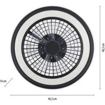 just light. Brandon Deckenventilator 36 cm Schwarz