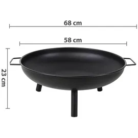 LINDER EXCLUSIV Feuerschale, Feuerkorb, Feuerstelle Garten Ø 58 cm mit Griffen