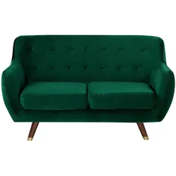 2-Sitzer Sofa Samtstoff smaragdgrün BODO