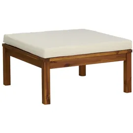 vidaXL 8-tlg. Garten-Lounge-Set mit Creme Kissen Akazie beige/weiß