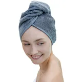 carenesse Haarturban Handtuch anthrazit grau