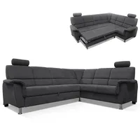 Ecksofa - graphit - Liegefunktion und Staukasten - 2-Sitzer rechts Sofa
