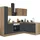 kochstation Winkelküche Florida L-Form 250 cm schwarz