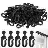 30 Stück Pavillon Haken,Verschiebbare Ringhaken, Geeignet für Pavillon Seitenteile,Pavillons Seitenwand Vorhänge und Seitenschirme (Schwarz)