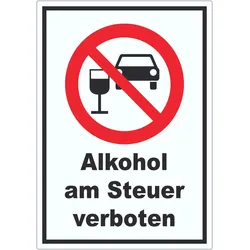 Aufkleber Alkohol am Steuer verboten A8 (52x74mm)