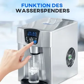 Homcom Eiswürfelmaschine, Ice Maker 9 Eiswürfel in 6-10 Min., 12kg/24h, mit 2L Wassertank, Eiswürfelbereiter mit Selbstreinigungsfunktion, Silber - Silber