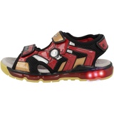 GEOX J Android Boy Sandal, Black/RED