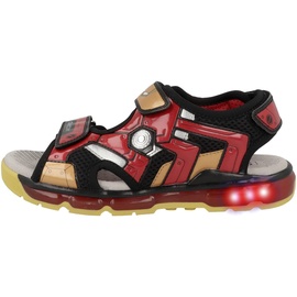 GEOX J Android Boy Sandal, Black/RED