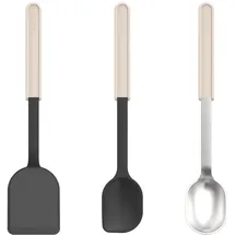 Mepal Koch-Set 3-teilig Pfannenwender/Rührlöffel/Edelstahl-Schöpflöffel