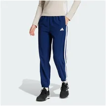 adidas Damen Sporthose Train Essentials 3-Streifen, Woven Hose weiß|blau 2XL