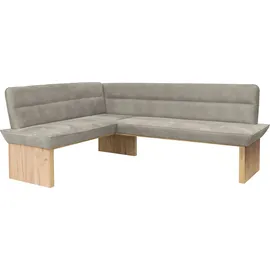 Home Affaire Eckbank HOME AFFAIRE "Beluna Polsterbank, Sitzecke", braun (latte, decor wotan eiche), B:210cm H:89cm T:169cm, Polyester, Sitzbänke, Eckbank, mit Wellenunterfederung im Sitz, TOPSELLER