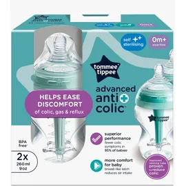 TOMMEE TIPPEE Anti-Kolik Babyflasche 2er-Pack 260 ml, Green