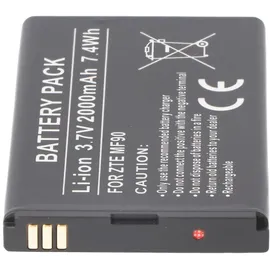 AccuCell Akku passend für ZTE MF90, Li-Ion, 3,7V, 2000mAh, 7,4Wh
