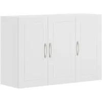 SoBuy Hängeschrank Weiß, Holzwerkstoff, 90x60x30 cm, Badezimmer, Badezimmerschränke, Hängeschränke