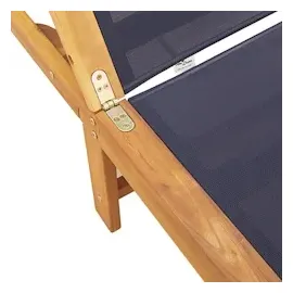vidaXL Sonnenliegen 2 Stk. Blau Massivholz Akazie und Textilene