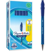 Paper Mate Flexgrip Ultra-Druckkugelschreiber | mittlere Spitze (1,0 mm) | blau | 12er-Box