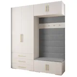 ABIKS MÖBEL Kompaktgarderobe INOVA 3 SATZ 12 Möbelset, Garderobe mit Kleiderstange und Regalen