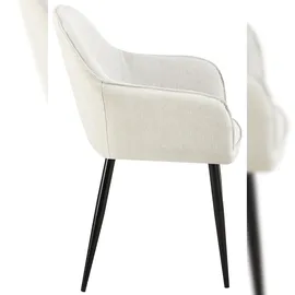 CLP 2er Set Esszimmerstühle Boise Mit Stoffbezug I Polsterstühle Mit Robustem Metallgestell & Bodenschonern