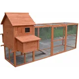 Melko Hühnerstall mit XXL Freigehege Hühnerhaus 310x150x150CM mit 2 Nestboxen Hasenstall mit Rampe und Auslauf Hühnervoliere