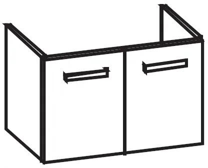Artiqua 414 Waschtischunterschrank für Venticello 41048G, 41048J, 41048L Weiß Glanz, 414-WU2T-V104-7 414-WU2T-V104-7050-68