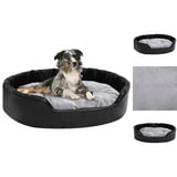 vidaXL Hundebett Schwarz-Grau 90x79x20 cm Plüsch und Kunstleder