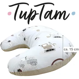 TupTam Stillkissen 46 cm Traktoren/Regenbögen/Beige/Punkte